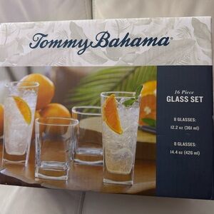 Tommy Bahama Glass Set with Orange Accents